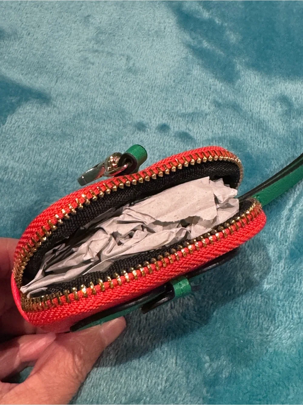 Juicy Couture Strawberry Coin Purse - Red with Green Leaves